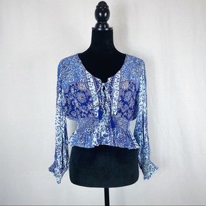 🦋3 for $20 Blue Angie Cropped Long Sleeve Sz. M